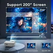 GCZ Mini Projector with Screen, Bluetooth 5.2, FHD 1080P Supported Portable Outdoor Projector for Home, Compatible with TV Stick/Phone/HDMI