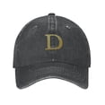 thumbnail image 1 of ZICANCN Casquette de Baseball Réglable Femmes, Chapeaux Alphabet D Pattern pour Hommes Adulte Lavé Coton Denim Baseball Caps Mode, Noir, 1 of 6