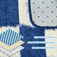 thumbnail image 7 of Pentantan 8ft x 10ft Shag Area Rugs for Living Room, Classic Checkered Fluffy Bedroom Carpet, Blue & White, 7 of 7