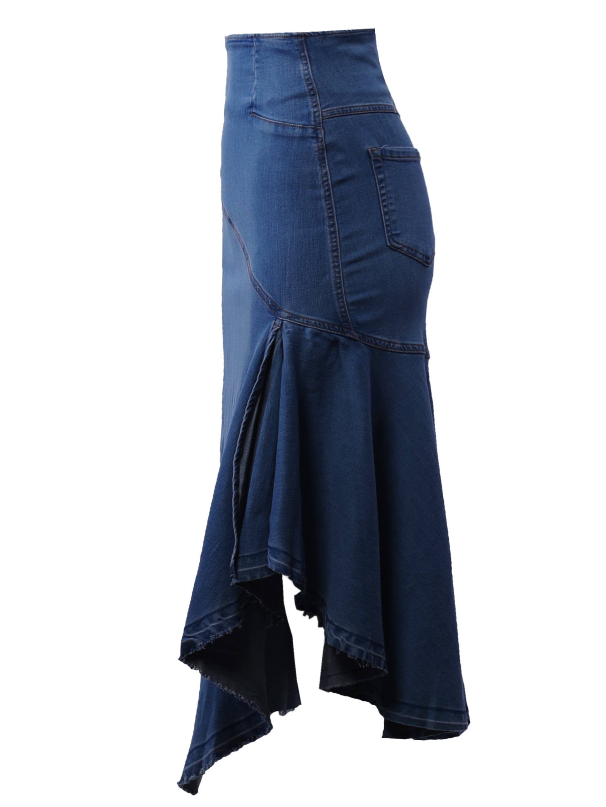 Women's Skirt in denim and viscose