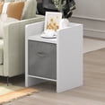 thumbnail image 2 of Furinno VIOLA End Table in Side Table with Storage Bins in White, 2 of 5