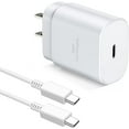 thumbnail image 1 of Super Fast Charging 25W USB C Super Fast Wall Charger for Nokia C2 Tava - PD Fast Charging Block & 6 Feet Cable - White, 1 of 5