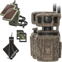 Stealth Cam Revolver 36MP Trail Camera with 1080P HD Video at 30 FPS, 0.4 Sec Trigger Speed, 360 Panoramic View, Built-in GPS, Verizon/AT&T Cellular, 32GB SD Card, Cloth, and Solar Panel 2 PK