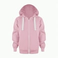 thumbnail image 2 of Hessimy Toddler Boys Girls Cute Coat Sweatshirt Color Solid Zip Long Hoodie Top Sleeve Up Kids Jackets For Boys Girls Hoodie Half Zip Pullover (Pink,6-7 Years), 2 of 5