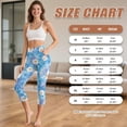 thumbnail image 7 of HELLHERO Daisy Printed Capri Leggings for Women Tummy Control Yoga Pants Athletic Yoga Leggings for Gym Sports, XL, 7 of 7