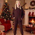 thumbnail image 5 of Jamsmile Kids Fuzzy Fleece Hooded Onesie Zip Up Jumpsuit Boys Girls Warm Winter Wear Fuzzy Warm Jumpsuit, 5 of 8