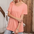 thumbnail image 6 of Xihbxyly Plus Size Blouses for Women, Womens Oversized Cold Shoulder Blouse Short Sleeve V Neck Tops Casual Summer Shirt Tops Soft Loose Tops, 6 of 7
