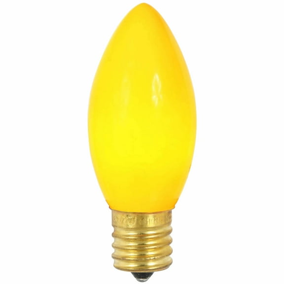 Vickerman C9 Ceramic Yellow Replacement Bulb, 7 Watts, 130 Volt, UL., box of 25