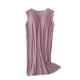 thumbnail image 2 of Camisón largo con tirantes para mujer, pijama de talla grande, vestido de casa para mujer, vestido de pijama corto con almohadilla para el pecho, estilo fino, camiseta sin mangas integrada, camisón de, 2 of 9