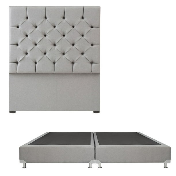 Base de Cama King Size DICASA Cabecera Capri Gris Claro