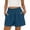 Blue, variant on Admvng Linen Shorts for Women Plus Size Pleated Elastic Waist Summer Casual Dressy Shorts with Pockets