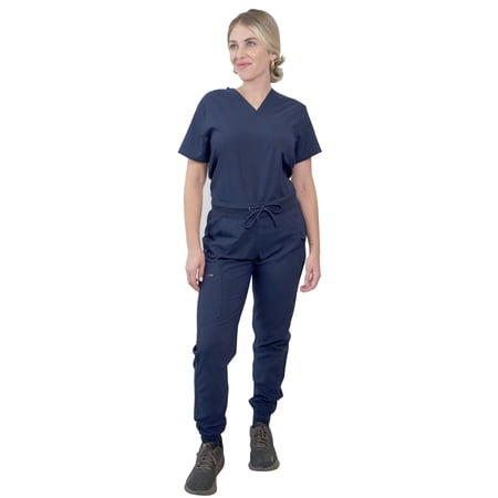 MISS POPULAR Scrubs Medical Uniform Set, Top and Pants Scrub Set