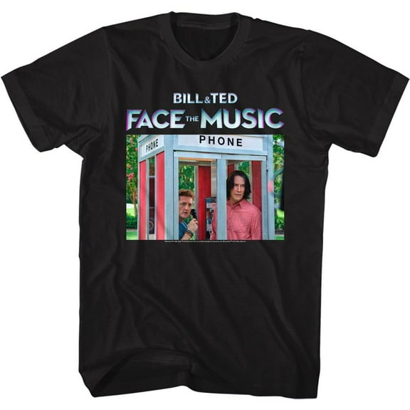 Bill and Ted Face The Music B&T FTM Booth Color Black Adult T-Shirt