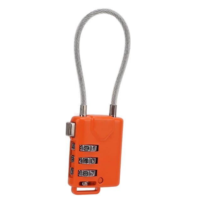 Candado de combinación naranja de 3 dígitos con contraseña reiniciable aprobado por la TSA para equipaje para viajes