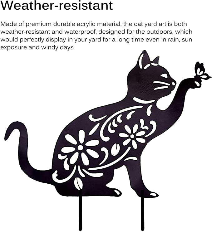 Garden Decor, Cat Planter Acrylic Stakes Lawn Art Cat Silhouette Themed  Gifts for Women Outdoor Home Decor Cutouts Black Cat Figurine for Cat  Lovers Outdoor Lovers 