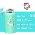 thumbnail image 7 of Insulated Water Bottle for Kids,Unicorn Cold Water Bottles for Girls, Kids Stainless Steel Water Bottles with Straw/Lids for School Travel, 17oz, 7 of 7