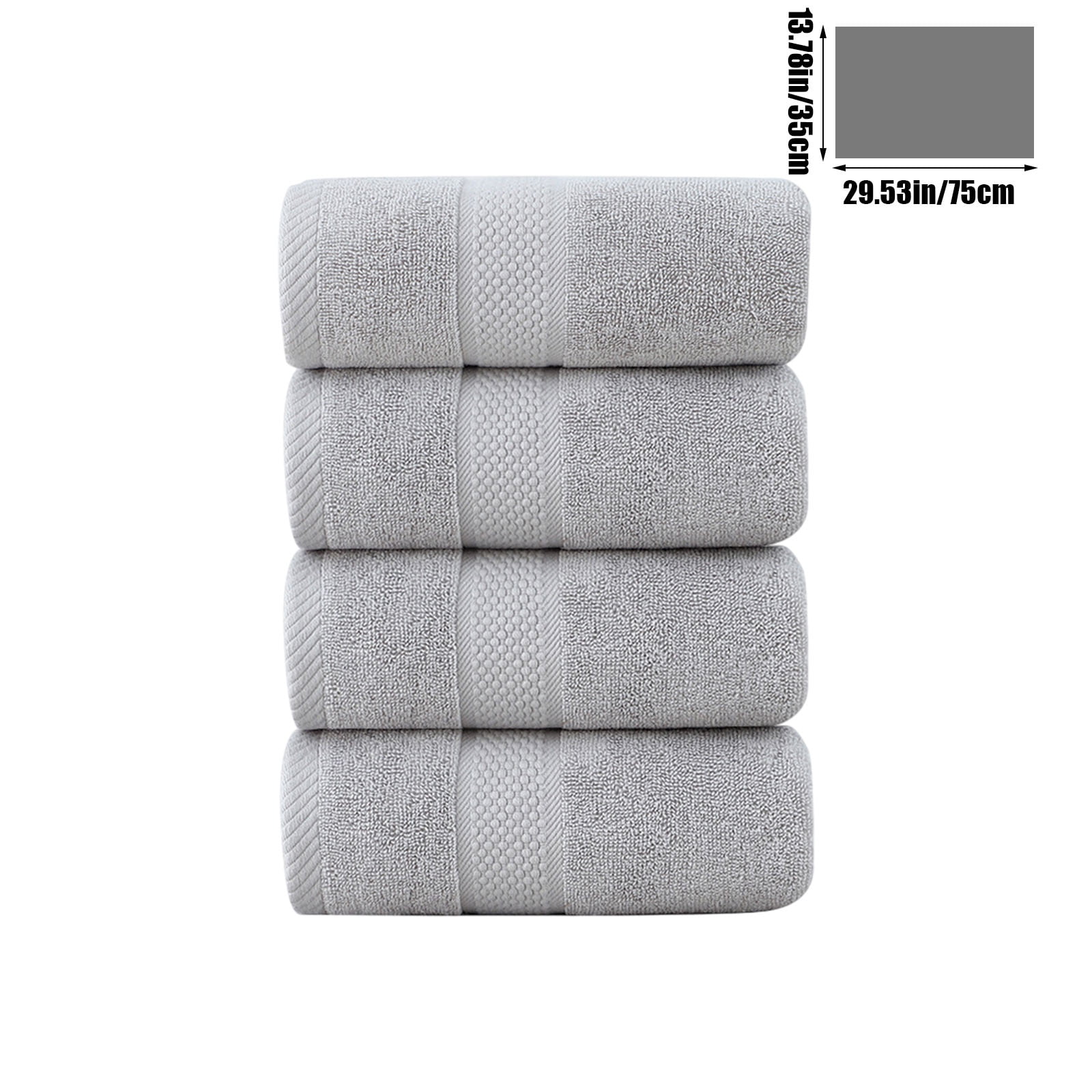AUHomi Elegance Organic Cotton Face Towel - Super Soft, Quick Dry, Durable, Absorbent Oversized Face Towels - Ideal Quick Dry Large Luxury Towel Set for Shower,Cleanse the Face,(30"x14", 4pcs)Gray