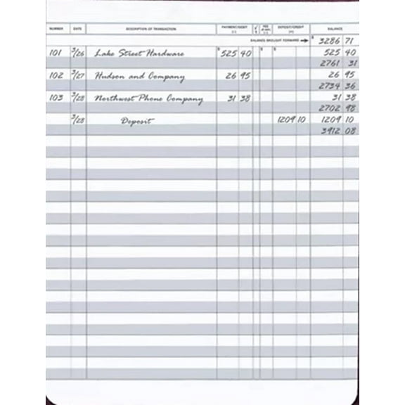 Secretary Deskbook Check Register - Size 6 3/8 x 8 1/4 - Quantity 1 Register