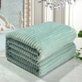 thumbnail image 2 of Microfiber Ribbed Fleece Blanket Lightweight Soft Plush Comforter for Bed Sofa Couch Home Use All Throw Blanket, 2 of 5