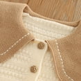 thumbnail image 4 of IVEYRTF Girls Solid Color Knit Lapel Sweater and Pants Set Fall Winter Casual 2 Piece Outfit Fashion Comfortable Set for Children 1-8 Years(Beige,5-6 Years), 4 of 5