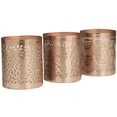 thumbnail image 5 of CosmoLiving by Cosmopolitan 3 Holder Copper Metal Geometric Campfire Scented 13 oz 1 Wick Candle with White Wax, (Set of 3), 5 of 7