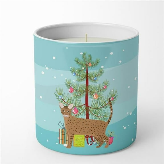Carolines Treasures CK4666CDL 3.75 x 3.25 in. Unisex Ocicat Cat Merry Christmas 10 oz Decorative Soy Candle
