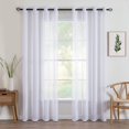 thumbnail image 1 of 2 Paneles de Cortinas traslúcidas, Ligero Vertical Cortinas con Bolsillo para Barra, Cortinas Transparentes para Recamara y Sala, Equilibrar La Privacidad y La Luz (Blanco), 1 of 8