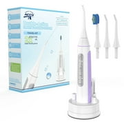 FamilyCareACCU 2 in 1 Cordless Oral Irrigator Water Flosser with Toothbrush Combo, White-Purple