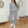 thumbnail image 2 of felwors Two Piece Sets for Women Neck Matching Sets Loungewear Fall Clothes Travel Outfits Fashion 2025 S-3XL Grey, XXL, 2 of 7