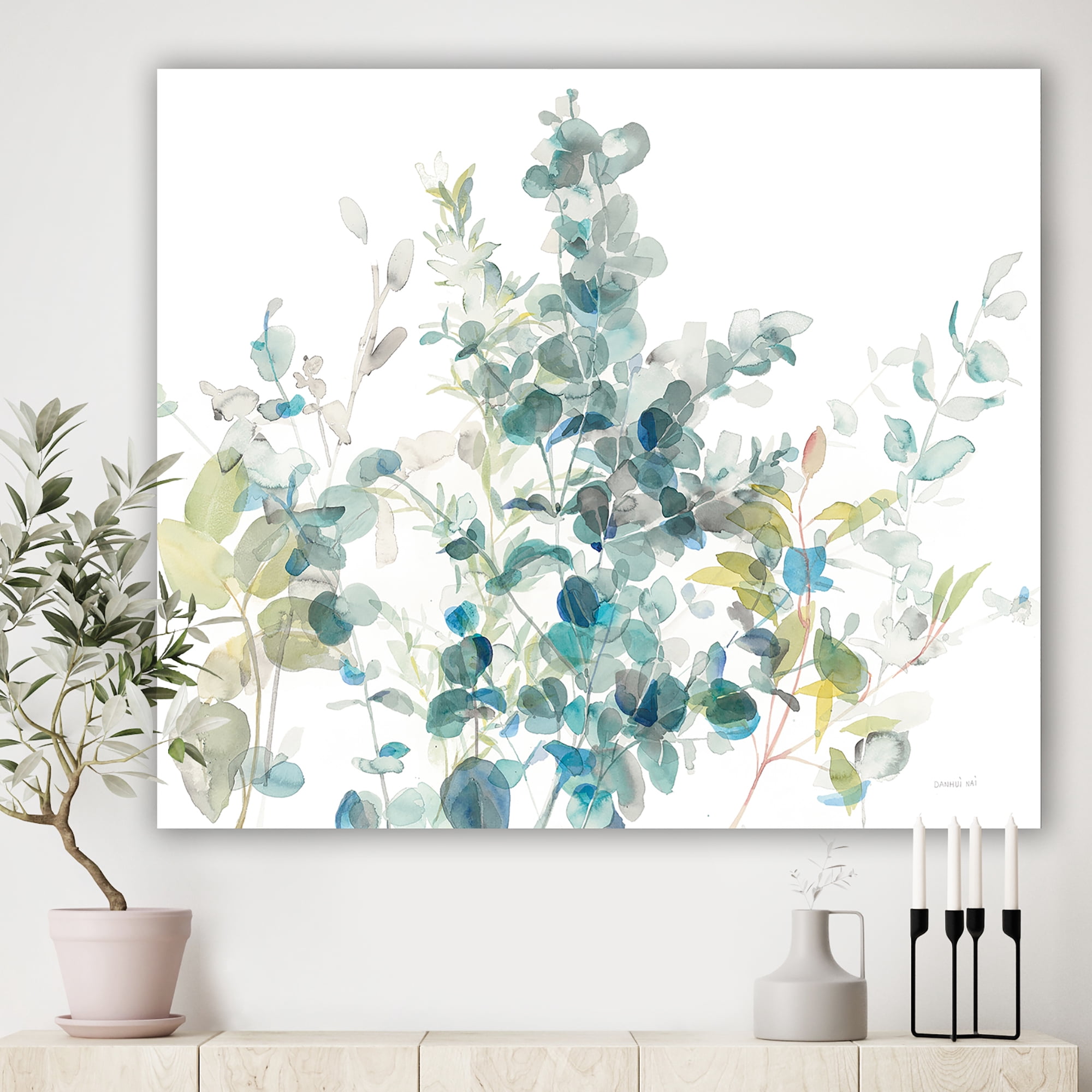 Designart 'Eucalyptus Natural Element' Farmhouse Canvas Art