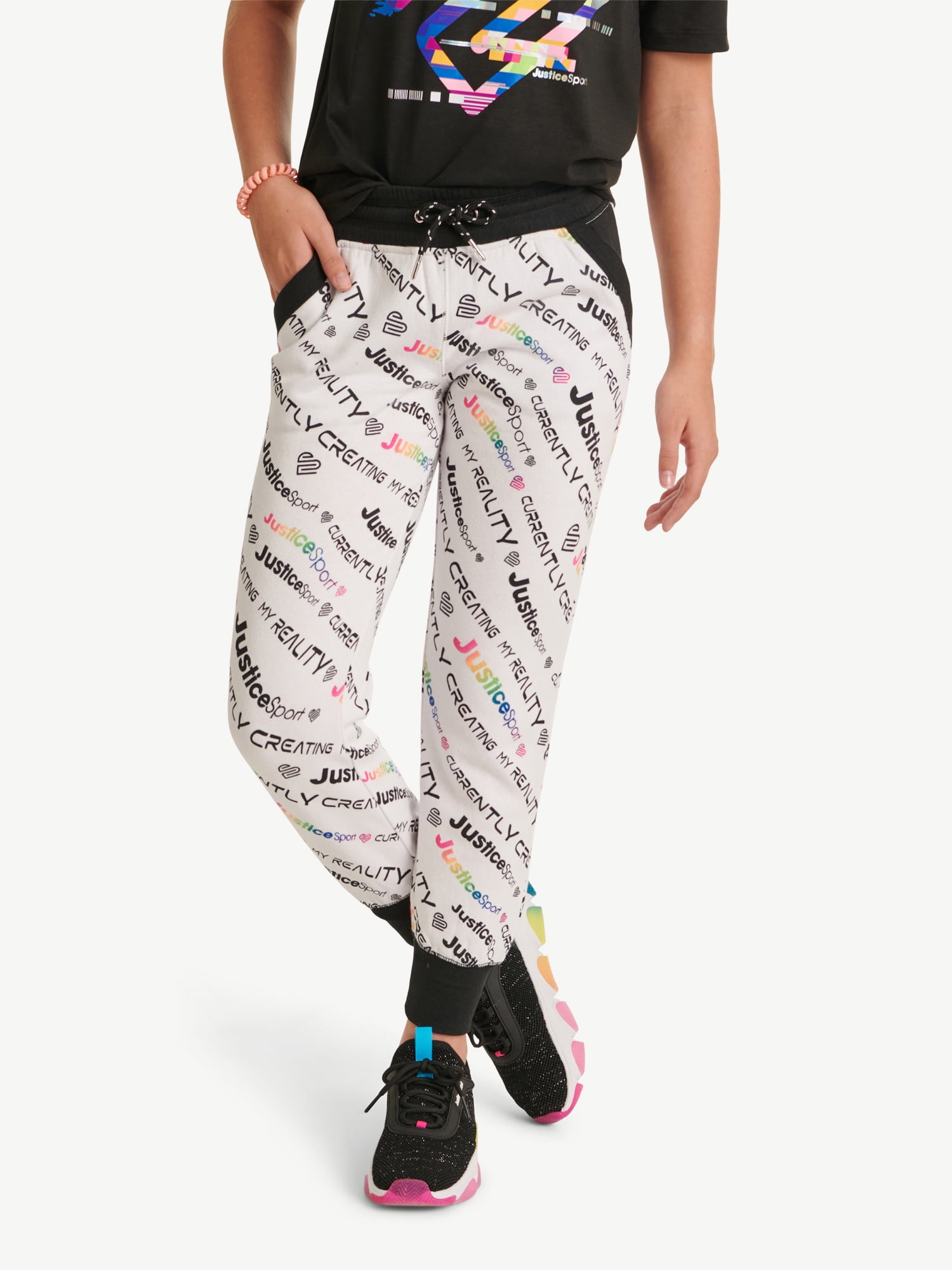 Justice Girls J-Sport Blocked Fleece Jogger, Sizes XS-XLP