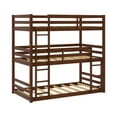 Campbell Wood Triple Twin Convertible Bunk Bed, Oak