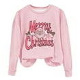thumbnail image 4 of asdoklhq Christmas Shirts for Women Christmas Printed Crew Neck Long Sleeve Pullover Hoodie Pink 2X, 4 of 4