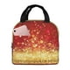 thumbnail image 1 of Easygdp Red Gold Glitter Bolsa Térmica Premium - Tela Oxford Impermeable, Gran Capacidad, Bolsillo Frontal, Unisex para Trabajo, Escuela, Actividades al Aire Libre y Picnics, 1 of 8