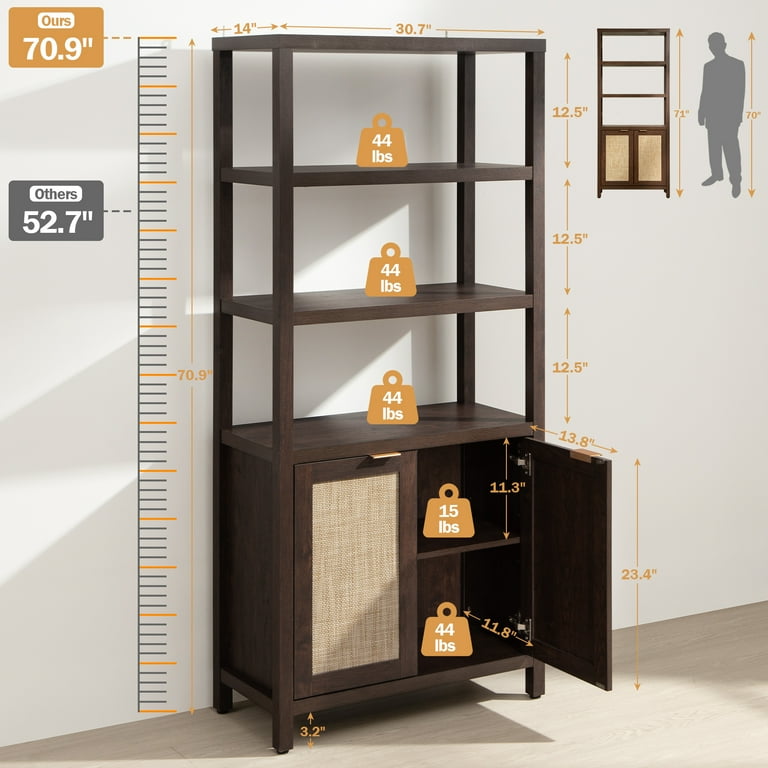 Tall wicker sale bookshelf