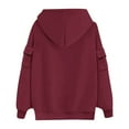 thumbnail image 5 of Xunlbb Sweatshirt for Women,Women's Solid Color Long Sleeved Pocket Loose Hooded Top Sweatshirt,Size S-2XL, 5 of 6