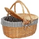 thumbnail image 1 of Wicker Picnic Basket with Lid,Wicker Basket with Handle and Liner, Handmade Shopping Basket,Braided Wicker Picnic Basket, 1 of 5