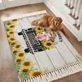 thumbnail image 2 of Kitchen Runner Rugs, Farmhouse Truck with Pig 4'x6' Throw Rug with Tassels, Country Sunflower Wood Board Washable Soft Floor Carpet Runner for Hallway Bedroom Bathroom Laundry Room, 2 of 9