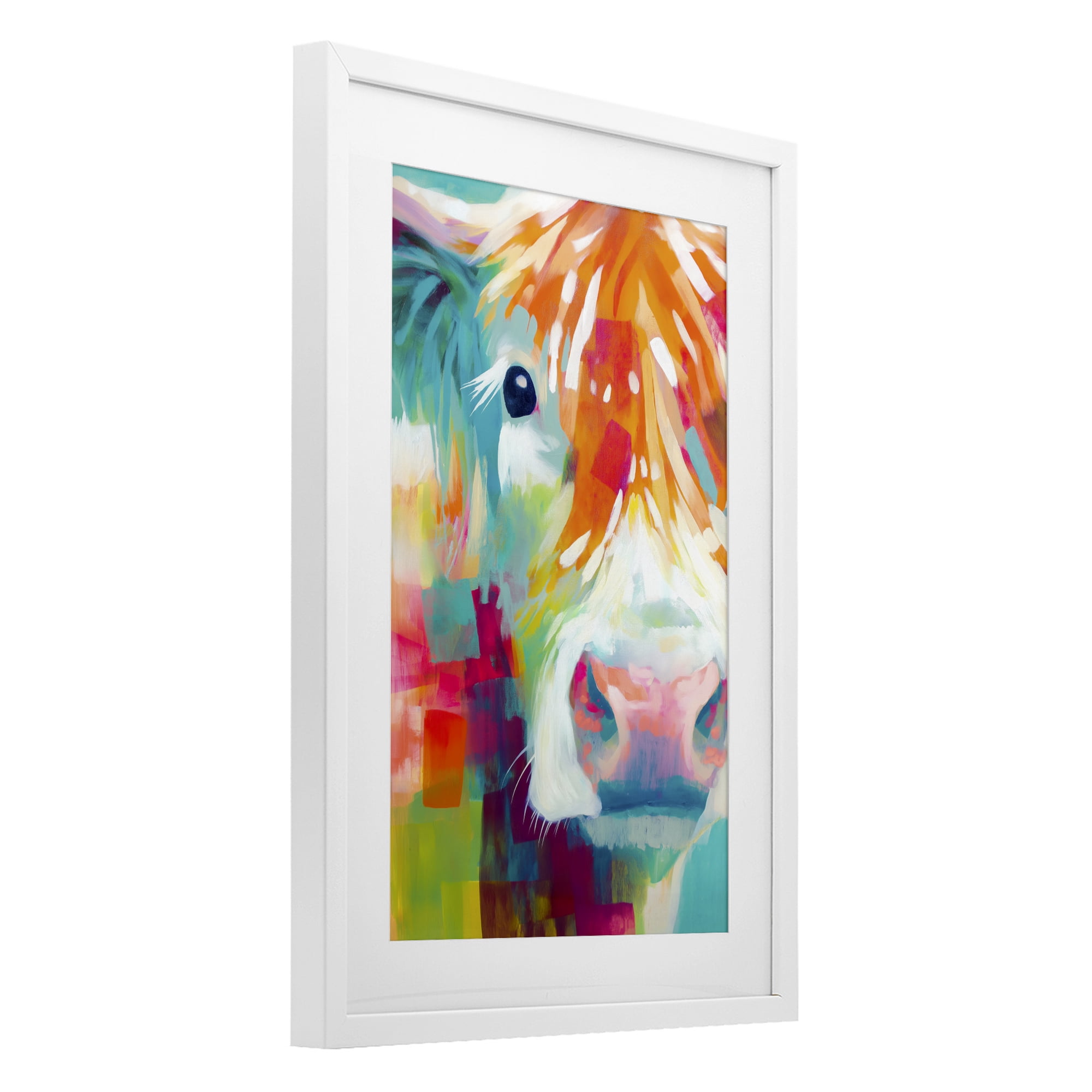Stupell Industries Highland Portrait in Brights White Framed Print Under Glass, design by Chromatic Storm Studio