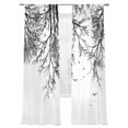 thumbnail image 7 of Black Branches Sheer Curtains 96 Inch Length 2 Panels Set, Botanical Dead Tree Birds Voile Window Treatment Semi Sheer Long Curtains Drapes for Bedroom/Living Room/Kitchen 52"x96"x2, 7 of 7