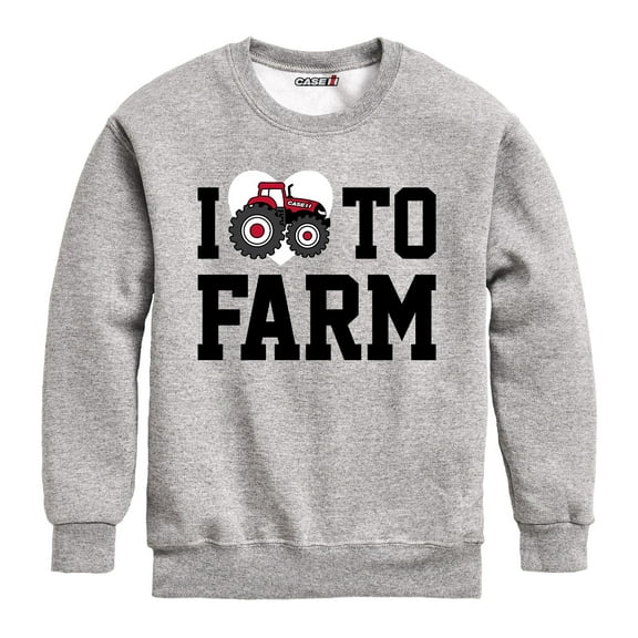 Case IH - I Love To Farm - Toddler Crewneck Fleece Sweatshirt
