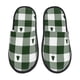thumbnail image 1 of Fotbe Green White Lumberjack Plaid Pantuflas Peludas para Mujer con Estampado, Zapatillas de Peluche, Zapatos de Invierno para Casa, Uso Interior y Exterior-Large, 1 of 8