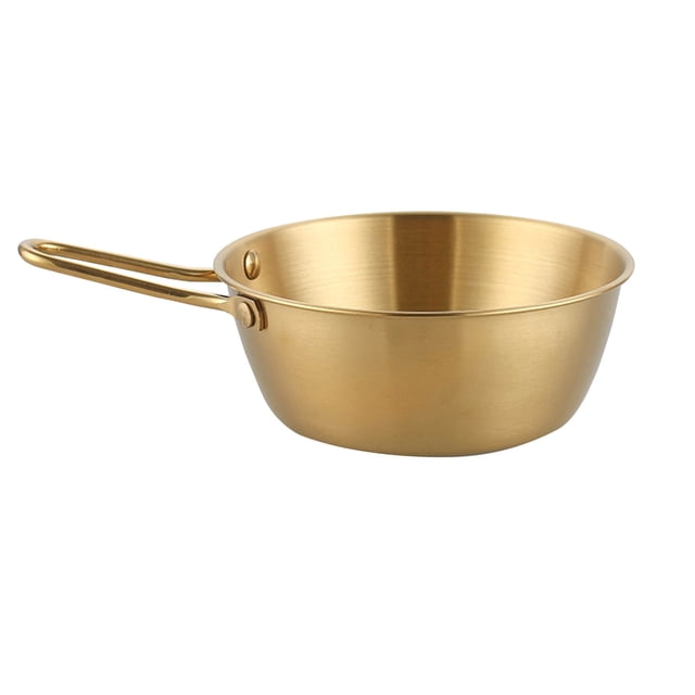Ikeay , Bols à Ramen Instantané Kimchi Ramyun pour Nouilles, Bols Traditionnels Coréens en Acier Inoxydable pour Riz Coréen Ramen de Nouilles, Plat de Soupe de Randonnée Doré