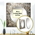 thumbnail image 3 of Designart "Bohemian Medley in Brown and White" Boho Mosaic Square Mirror For Wall Decor - Large Brown Square Mirror Printed Wall Decor - Bohemian Square Living Room Mirror, 3 of 5