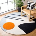 thumbnail image 2 of SAFAVIEH Rodeo Drive Corine Abstract Area Rug, Ivory/Blue, 10' x 10' Round, 2 of 11
