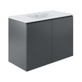 thumbnail image 3 of Modway Bryn Meuble-Lavabo de Salle de Bain Mural 36 Pouces en Gris Blanc, 3 of 9