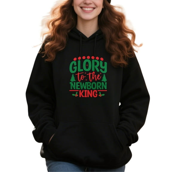 Yuletide Christmas Hoodie for Men Women, Holiday Pullover Hooded Sweatshirt, Cozy Cotton Poly Blend, Festive Winter Outfit