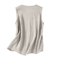 thumbnail image 3 of Cotton Linen Tank Tops for Women Loose Fit Scoop Neck Sleeveless Mexican Floral Embroidered Shirts Summer Beach Tops Light Gray S, 3 of 4