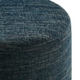 thumbnail image 4 of Callum 16" Round Woven Heathered Fabric Ottoman in Heathered Weave Azure, 4 of 8