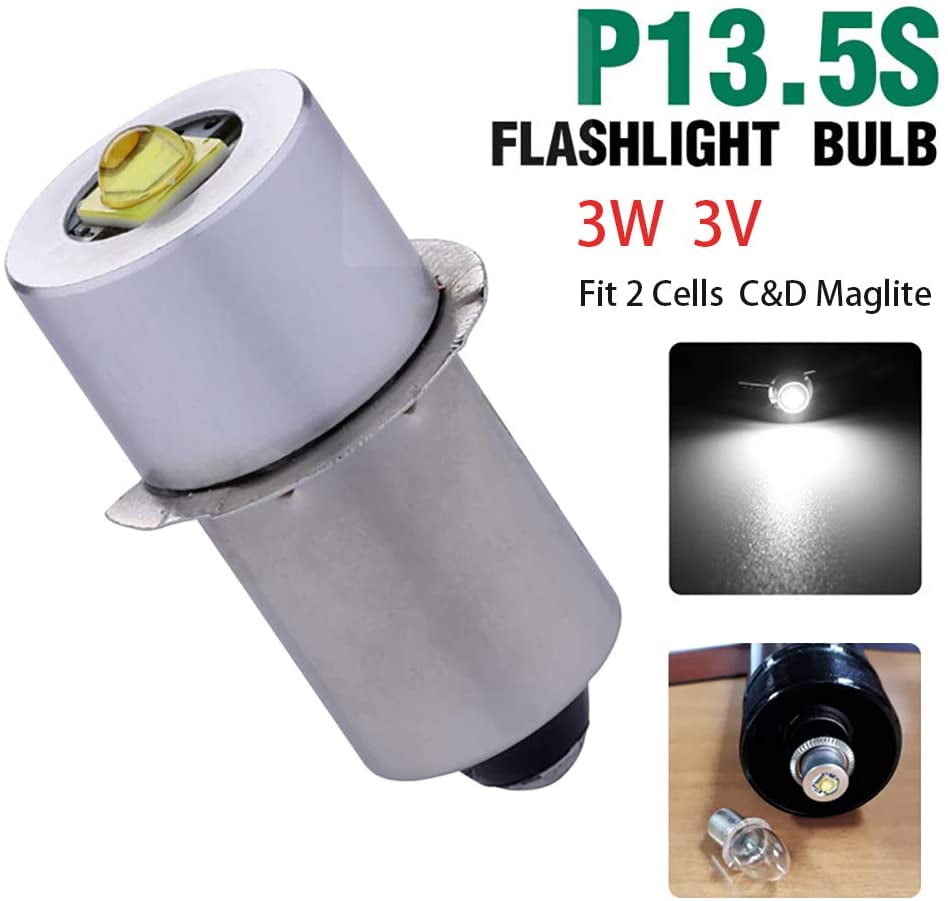 hit vigtig i morgen Maglite LED Conversion Kit DC 3V, Maglite Replacement Bulbs for Only 2 Cells  C&D Maglite Flashlights Torch, P13.5S PR2 3W LED Flashlight Bulb  Replacement Part LED Conversion Kit Bulb(1 Pack) - Walmart.com